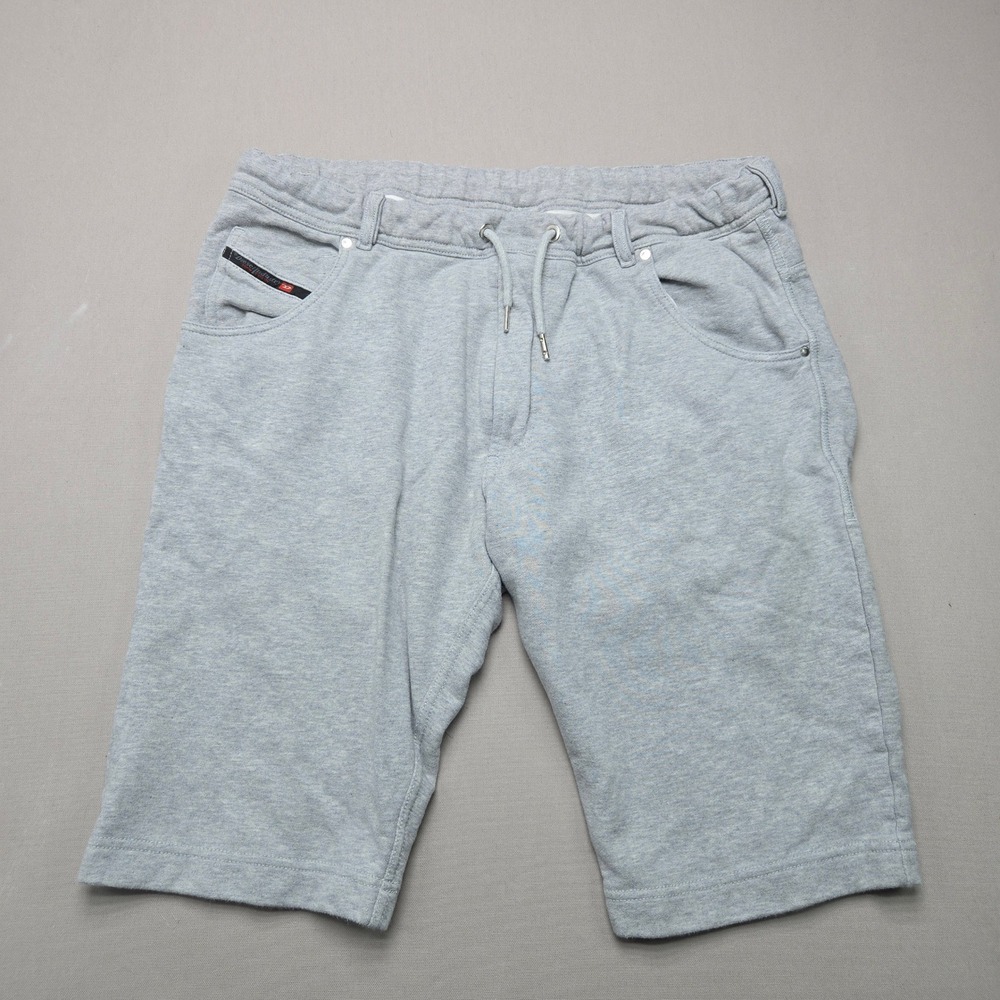 Diesel Sweat Shorts JoggJeans Style Cotton Drawstring Gray Men Size 36 Casual
